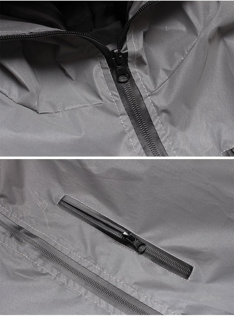 fangfei Reflective Coat Hooded Windbreaker Fashion Runing Pocket Jacket - Image 5